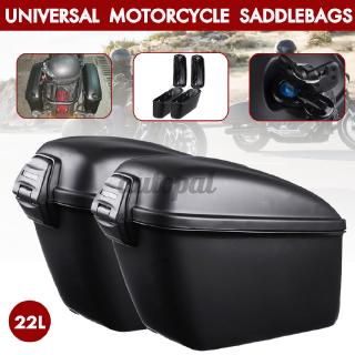 Universal Motorcycle Hard Trunk Saddlebags Saddle Bags Side Box Black