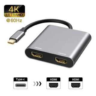I-type ang C HDMI adapter 4K USB C sa Dual HDMI USB 3.0 PD singilin ang port USB-C converter cable
