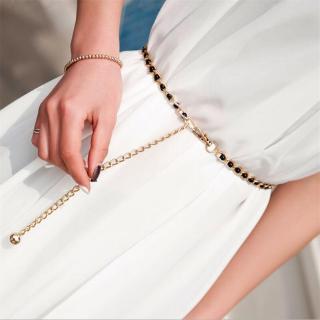 Pearl Beads Thin Waist Chain Belt Women Waistband Strap Long Tassel Accessories