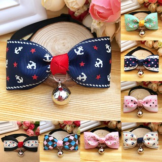 Kaitlyn☺Bowknot Metal Bell Pendant Fashion Printed Pet Dog Cat Puppy Bow Tie Collar