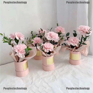 [Peoplestechnology] Round Flower Paper Boxes Lid Hug Florist Flower Bucket Gift Packaging Box