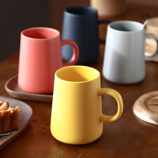 1PC Creative pure color mug, Nordic household ceramics coffee cup, simple large capacity Macaroon series tea cup