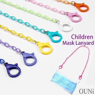 【OUNi】Korean 48cm Acrylic Children Mask Lanyard Children S Day Gift Hanging Rope Mask Holder Anti Slip Anti Loss Candy Color