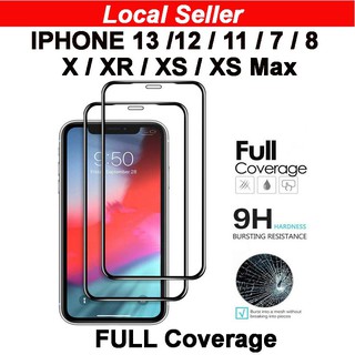 (Full Coverage) IPhone 13 / 12 Pro Max / 11 Pro Max / X / XS Max Tempered Glass Screen Protector