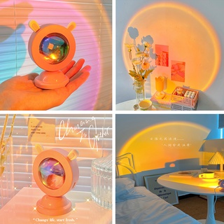 <24h delivery>W&G USB Pink Sunset Light Bunny ears cat ear decoration Projection Sunset girl light photography ambient Light