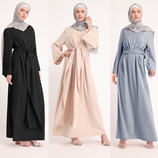 Muslimah Dress Women Fashion Long Fake Two Pieces Dress Musulmane Turkish Dubai Occasion Formal Dress