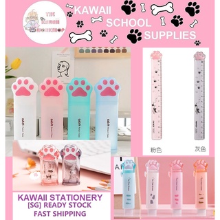 [SG] Cat Paw Ruler /Pencil Case /Eraser /Sharpener Cute Stationery Ready Stock (Mix & Match Min. 3 Items)