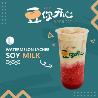 [豆你开心 Soy Appetit] Watermelon Lychee Soy milk Large Size (Takeaway Only/Redeem-in-store)