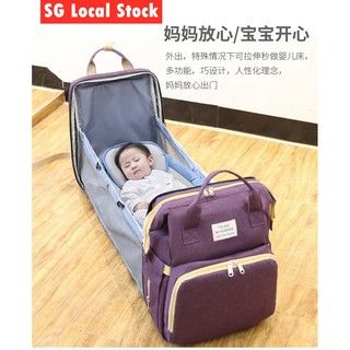 💕💕 Multifunctional Diaper Bag Backapack Large Capacity with Foldable Baby Crib