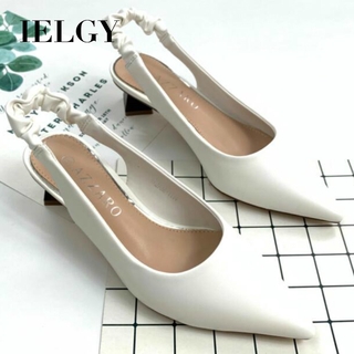 IELGY Sandals Toe Women's Sandals Fashion Profiled Thick Heel Embossed Single Shoe All Match