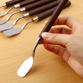 5Pcs Mixed Oil Painting Knife Blade Stainless Steel Palette Scraper Set Spatula Knives For Artist Oil Painting Tools