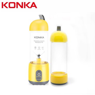 KONKA Fashion Portable Glass Blender USB Rechargeable 6 Blade Juicer Fruit Juicer Blender 420ML
