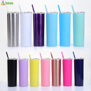 【Beeu】 600ml Tumblers with Lids and Straws Stainless Steel Double Vacuum Insulated Tumbler Cup