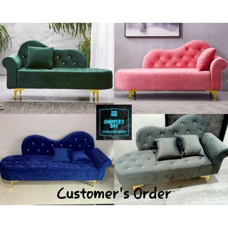 LIZRI Luxury Chaise Lounge Sofa Nordic Sofa Gold Legs