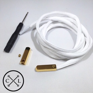 Y02 Yeezy metal aglet White lace