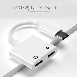 PD 18W Type-c mobile accessories charging cable 2 in 1 headphone adapter for Android