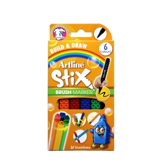 [6pc] Artline Stix Brush Markers - Pack of 6