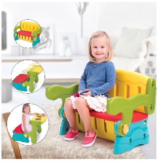 3 in 1 Kids bench Chair Table Toy Storage box dining study table bench