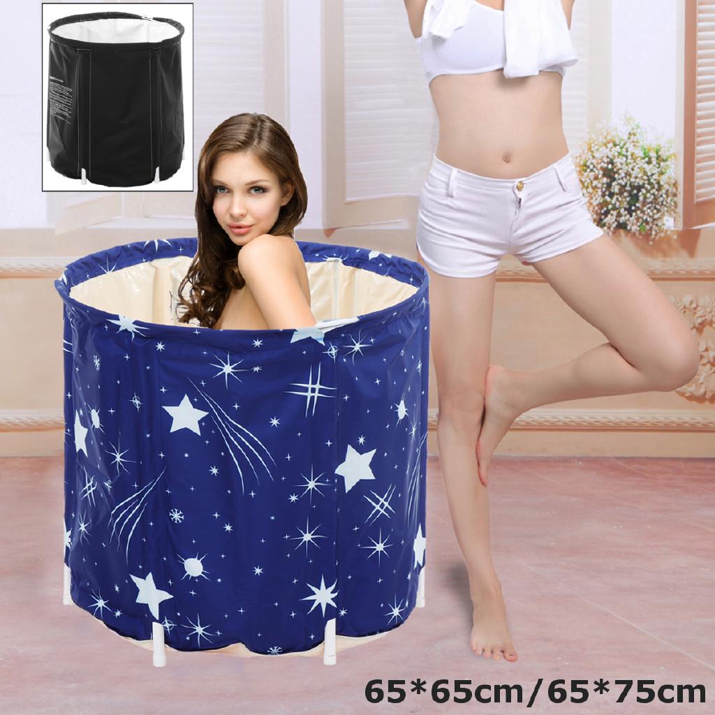 HIG●Folding Bathtub Portable PVC Water Tub Outdoor Room Adult Spa Bath Tub