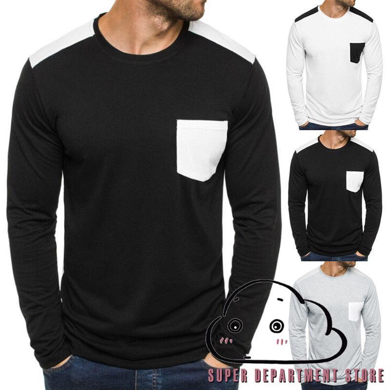 SOP-Fahsion Man Casual Long Sleeve Shirts Solid Slim Fit Shirt Tops Blouse