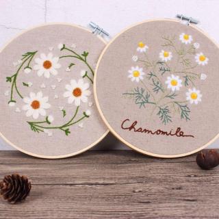 ✨Shoplara✨ Europe DIY Ribbon Flowers Embroidery Set Frame Beginner Needlework Kits