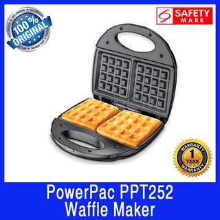 PowerPac PPT252 Waffle Maker. Double Sided Non Stick. Light Indicator. 750 Watts Power. Local SG Product.