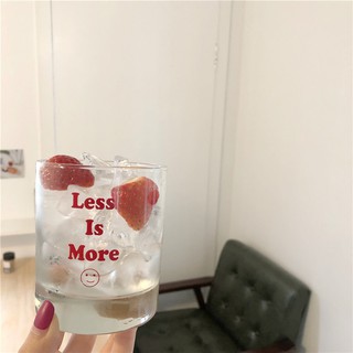 CH丨“LESS IS MORE” Tumbler Heat-resistant Breakfast Milk Glass Cup Beer Coffee Cup Transparent Home Drinkware Gifts 320ml