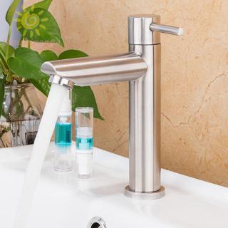 Basin Sink Faucet Tap Bathroom Stainless Steel Single-cooled Corrosion Resistant