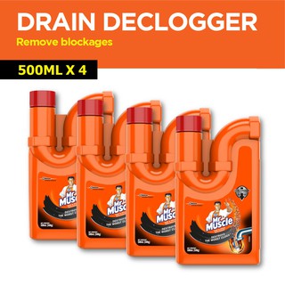 Mr Muscle Drain Declogger 500ml (Bundle of 4)
