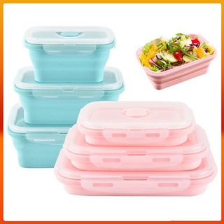 Folding Lunch Box Microwave Tableware Student Portable Food Container Storage