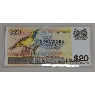 Vintage Singapore $20 Bird Series Bank Note