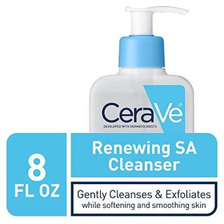 CeraVe SA Cleanser Salicylic Acid Face Wash with Hyaluronic Acid, Niacinamide & Ceramides BHA Exfoliant for Face 8 Ounce