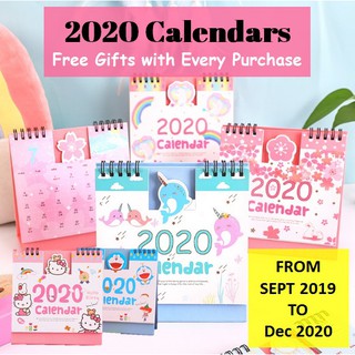 💖🗓💕 2020 Calendars LUNAR DATE CHILDREN DAY GIFTS Christmas Present 💕 Hello Kitty Unicorn Doraemon Space Office Table