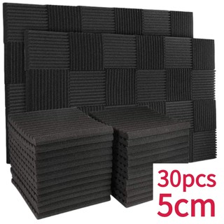 30pcs Black Acoustic Foam Sound proof Home Studio Absorption soundproof Foam Wall Sponge Wedge Tiles Fireproof High Density