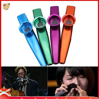 【EY】Kids Aluminum Alloy Kazoo with 5Pcs Flute Diaphragm Music Lovers Toy Xmas Gift