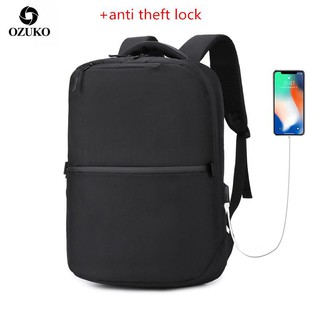 OZUKO Business Travel Backpack Men's Fashion School Bag USB 15.6 Laptop Backpack