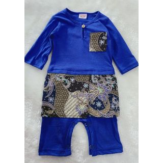 [Shop Malaysia] Romper baju melayu samping (royal blue dark blue navy blue)