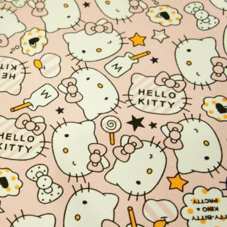 [Shop Malaysia] 8 80027 Cotton Canvas Fabric (50cm x 140cm) - Hello Kitty on Pink (for bags, cushion cover, curtain)