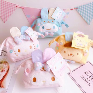 Cute Bunny Rabbit Easter Melody Kitty Cinnamoroll Pom Pom Purin Makeup Pouch