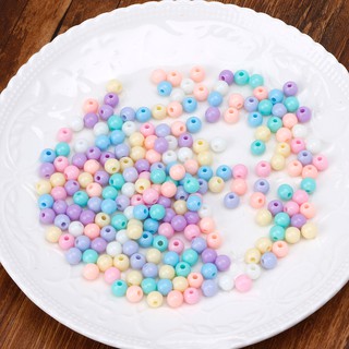 *J❤*200PCs Multi-Color Acrylic Round Ball Spacer Beads For DIY Jewelry 6mm