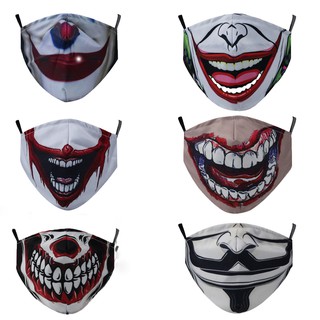 NEW 3D FUNNY MASK COVER REUSABLE WASHABLE BREATHABLE FABRIC Halloween Riding mask