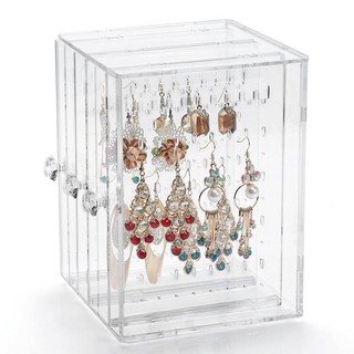 Transparent Women Jewelry Display Shelf Practical Desktop Earrings Holder Rack