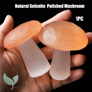 1pcs Natural Selenite Quartz Crystal Polished Mushroom Stones Home Decoration Reiki Healing Natural Quartz Stones