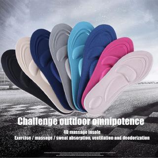 4D Running Cushion Shoe Insoles Memory Foam Cushions Shock Absorption Pain Relief Shoe Pads Stretch Breathable Deodorant