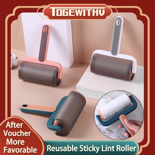 Reusable Sticky Lint Roller, Portable Pet Hair Sticky Roll Dust Hair Pet Fur Remover Cloth Sofa Curtain Bedsheet Cleaner