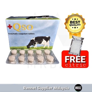 QSO vegetable rennet 10 tablets + Free citric for making cheese
