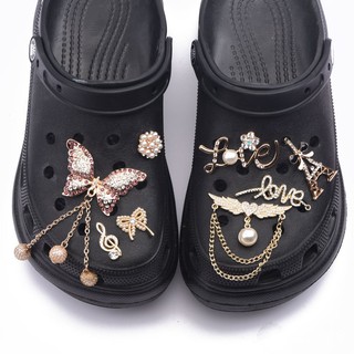 1PCS Metal Bling Charms for Croc Designer JIBZ Accessories Decoration for Clog Shoe Rhinestone Charm for Kids Gift Quxc