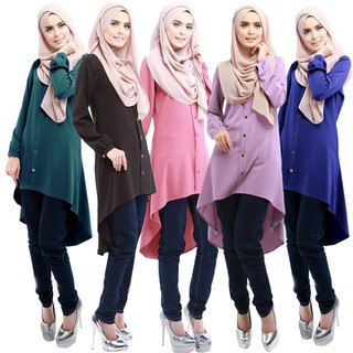 Muslimin blouse islamic long tops fashion clothing malaysia