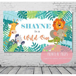 PRINTED N PERSONALISED PVC Banner - Birthday Party, Full Month, Dessert Table Decoration - JUNGLE THEME