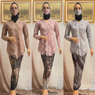 Modern Kartini Brocade Kebaya Suit / Full Furing Lace Brocade / Mocca Color And Other Color Options